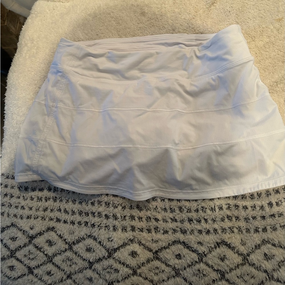 Lululemon Pace Rival Mid-Rise Skirt, white, Size: 8, 12” length
